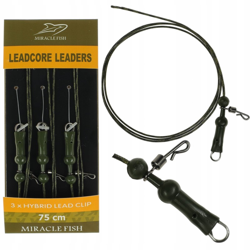 Miracle Fish zestaw Chod Rig Lead Core 3 szt 75 cm
