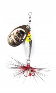 Lucky John obrotówka nr 2 TRIAN BLADE ROUND 6 g kolor 004 z Chwostem