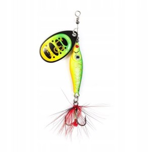 Lucky John obrotówka nr 3 TRIAN BLADE ROUND 18 g kolor 008 z Chwostem