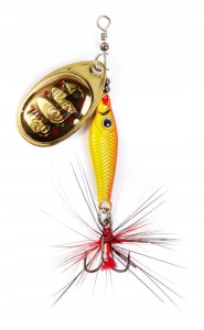 Lucky John obrotówka nr 3 TRIAN BLADE ROUND 18 g kolor 001 z Chwostem