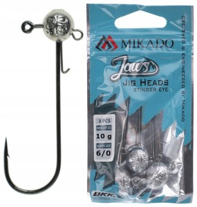 Mikado Jaws Stinger Eye główki jigowe 10 g hak 6/0