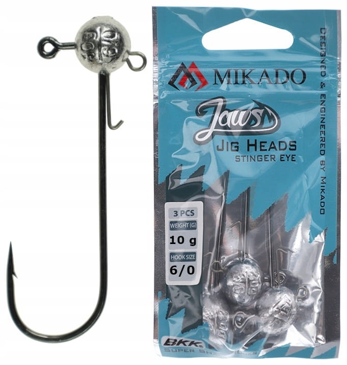 Mikado Jaws Stinger Eye główki jigowe 10 g hak 6/0