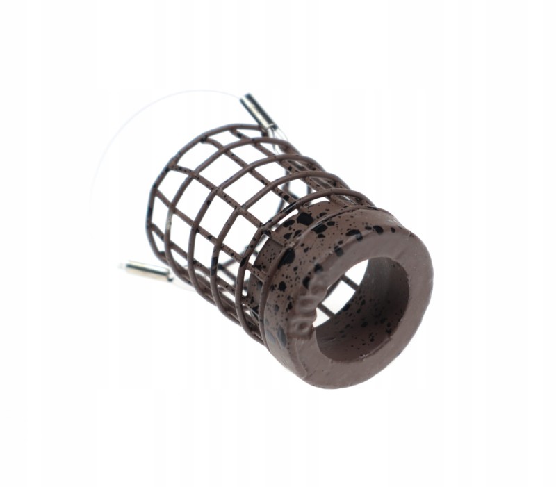 FL koszyk zanętowy 40 g okrągły na fluorocarbonie brązowy / zielony