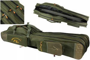 FL pokrowiec torba na wędki oliwka 130 cm 3 komory usztywniany