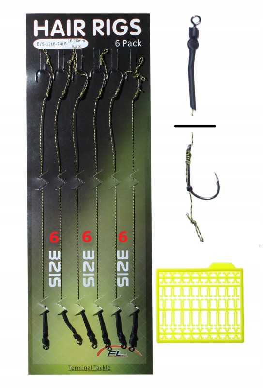 FL przypony włosowe na plecionce HAK 6 stopery do kulki