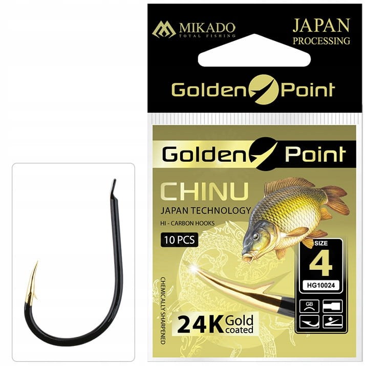 Mikado haczyki rozmiar 4 Golden Point CHINU łopatka