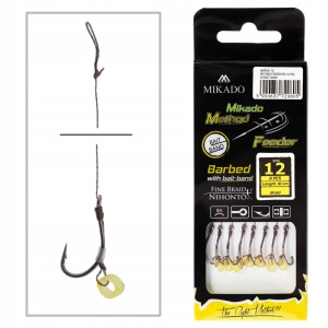 Mikado haczyki 12 Maruseigo z przyponem do Method Feeder gumka plecionka