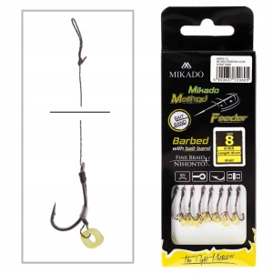 Mikado haczyki 8 Maruseigo z przyponem do Method Feeder gumka plecionka