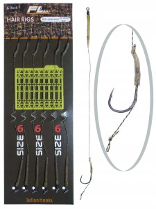 FL przypony włosowe na plecionce HAK 6 teflon stopery do kulek