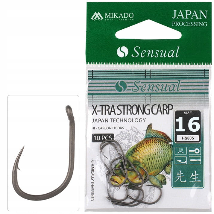 Mikado haczyki rozmiar 16 Sensual X-TRA STRONG CARP oczko