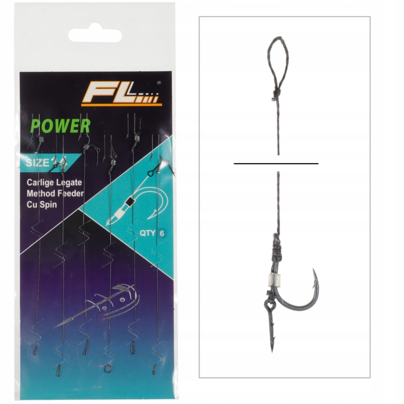 FL haczyki 14 z przyponem do Method Feeder igła plecionka