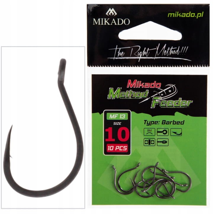 Mikado haczyki rozmiar 10 MF13 Method Feeder oczko