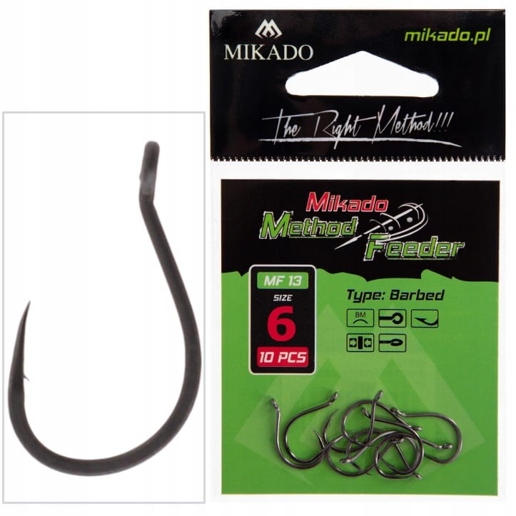 Mikado haczyki rozmiar 6 MF13 Method Feeder oczko