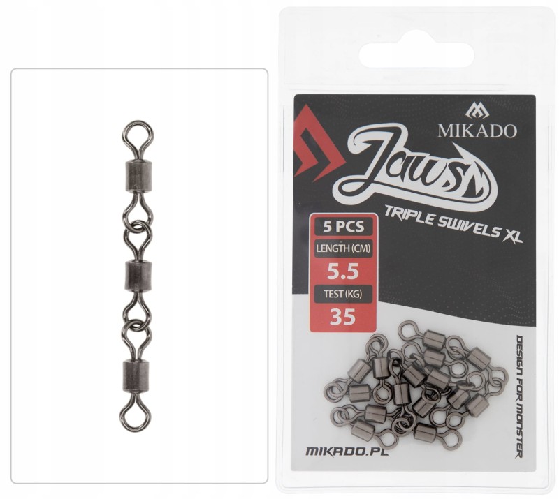 Mikado krętlik potrójne TRIPLE SWIVELS XL do dozbrojek Jaws