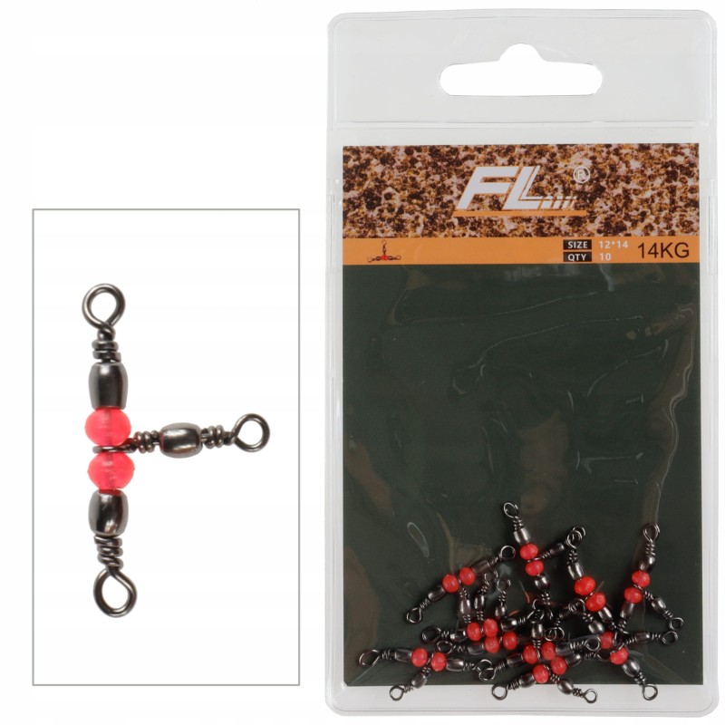 FL krętliki potrójne z koralikami rozmiar 12*14 paternoster