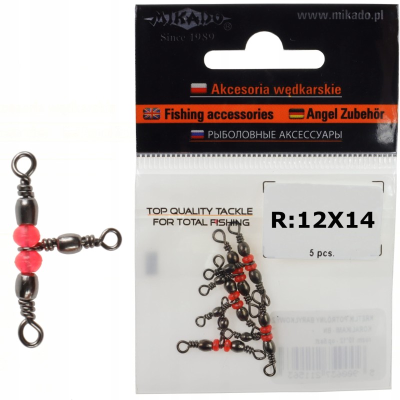 Mikado krętliki potrójne z koralikami rozmiar 12*14 paternoster