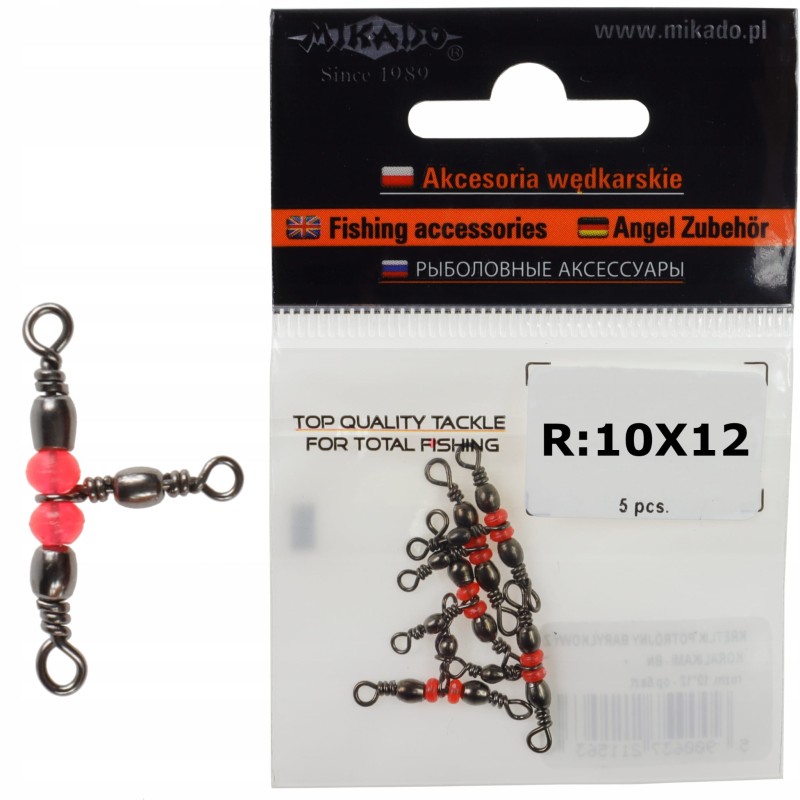 Mikado krętliki potrójne z koralikami rozmiar 10*12 paternoster