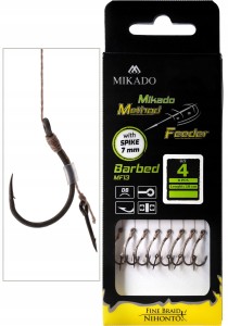 Mikado haczyki 4 MF13 z przyponem do Method Feeder  igła plecionka