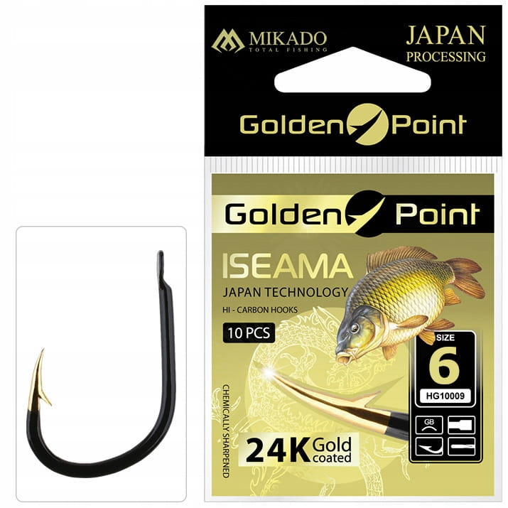Mikado haczyki rozmiar 6 Golden Point ISEAMA z łopatką