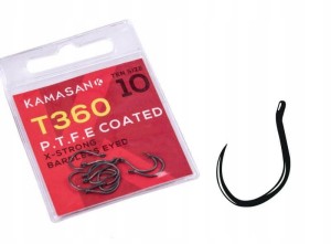 Kamasan haczyki rozmiar 16 T360 bezzadziorowe teflonowe oczko