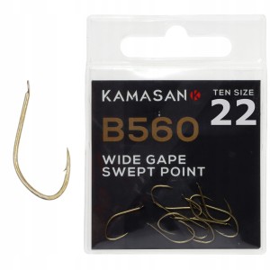 Kamasan haczyki rozmiar 22 B560 złote łopatka