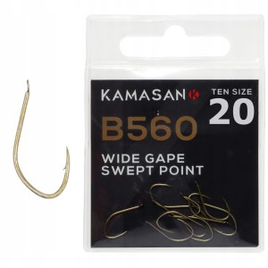 Kamasan haczyki rozmiar 20 B560 złote łopatka