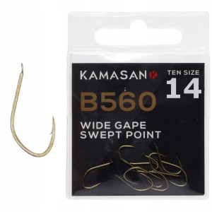 Kamasan haczyki rozmiar 14 B560 złote łopatka