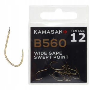 Kamasan haczyki rozmiar 12 B560 złote łopatka